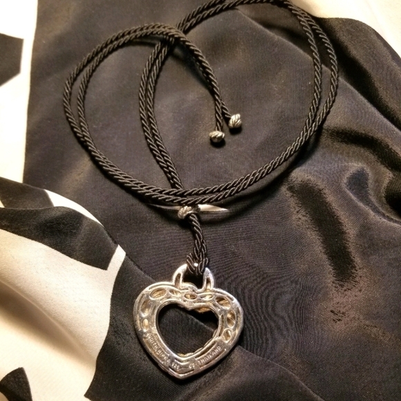 JUDITH RIPKA CZ Heart Silk Cord Necklace - Picture 6 of 8